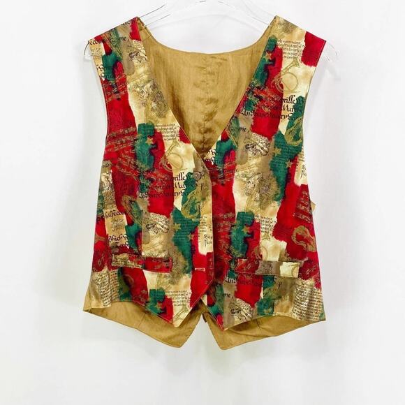 80s 90s Vintage Musical Instrument Themed Dress Vest - Picture 1 of 7